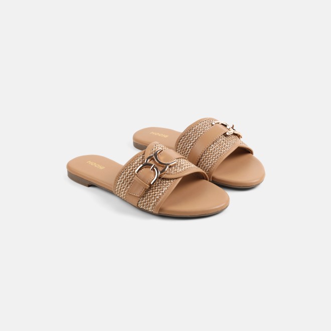 Mochi Women Beige Casual Slippers (SKU: 41-588-20-36)