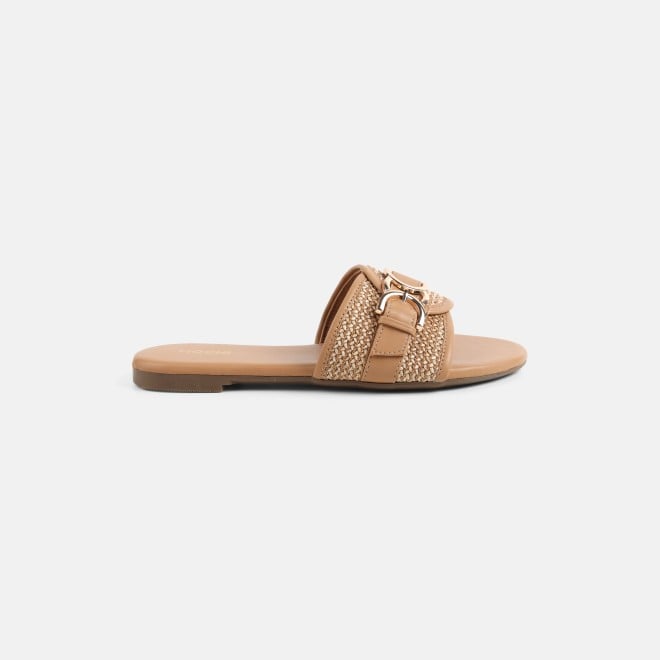 Mochi Women Beige Casual Slippers (SKU: 41-588-20-36)