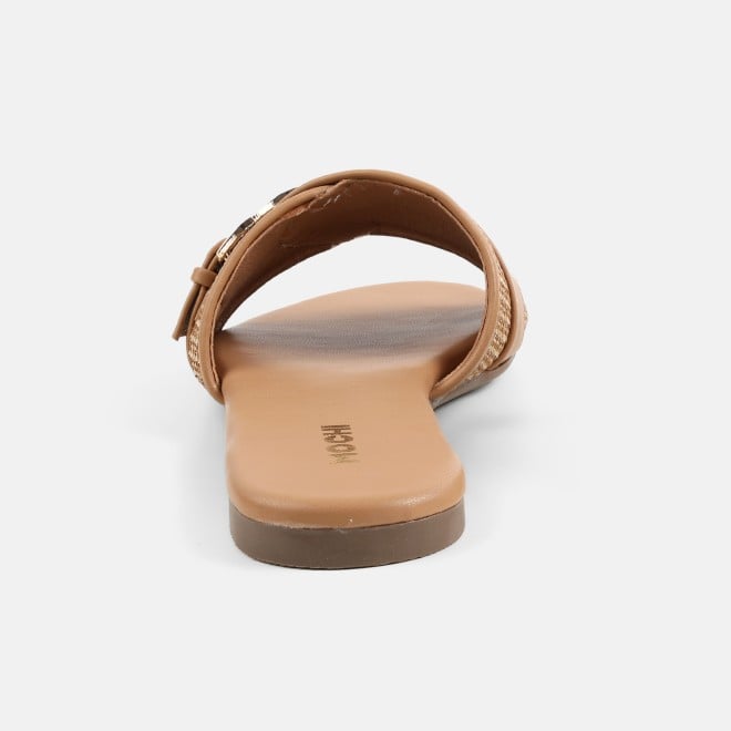 Mochi Women Beige Casual Slippers (SKU: 41-588-20-36)