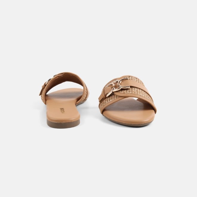 Mochi Women Beige Casual Slippers (SKU: 41-588-20-36)