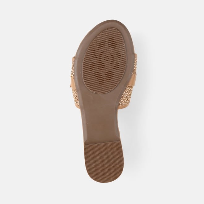 Mochi Women Beige Casual Slippers (SKU: 41-588-20-36)