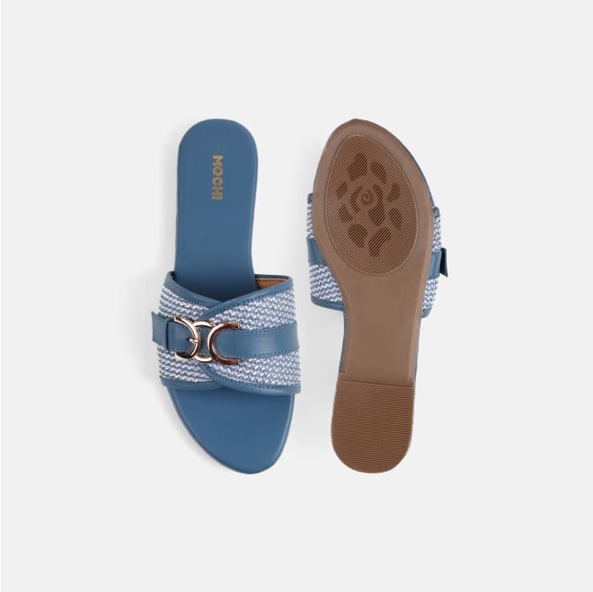 Mochi Women Blue Casual Slippers (SKU: 41-588-45-36)