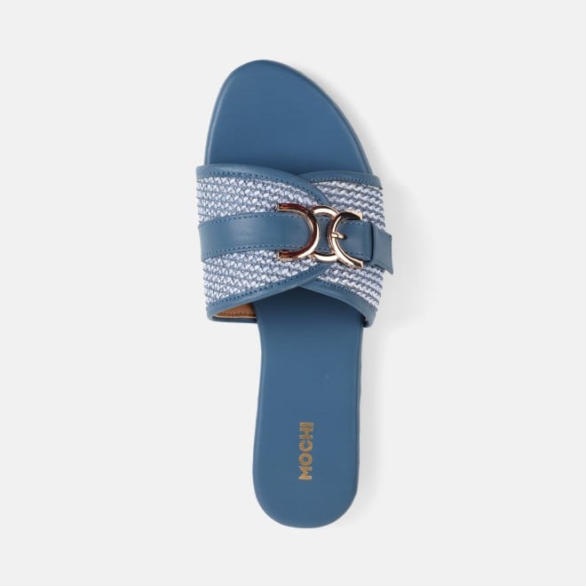 Mochi Women Blue Casual Slippers (SKU: 41-588-45-36)