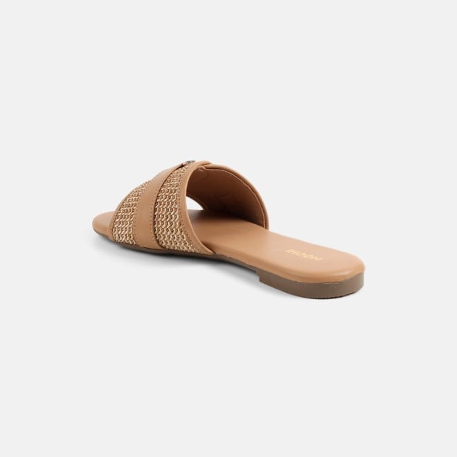 Mochi Women Beige Casual Slippers (SKU: 41-588-20-36)