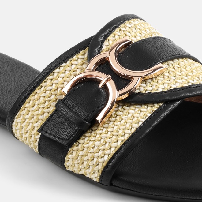 Mochi Women Black Casual Slippers (SKU: 41-588-11-36)