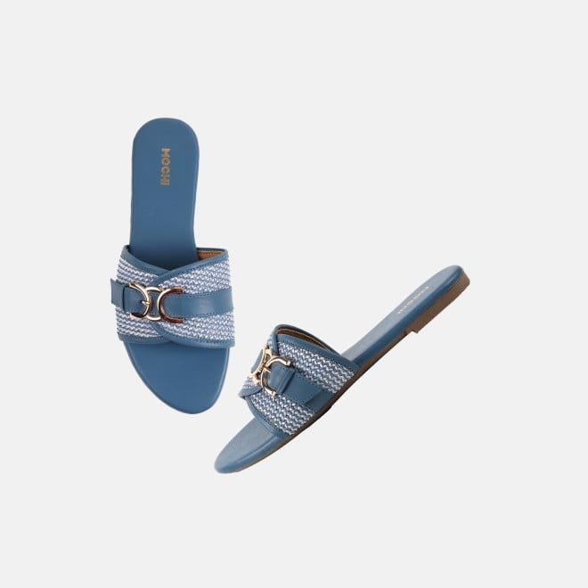 Mochi Women Blue Casual Slippers (SKU: 41-588-45-36)