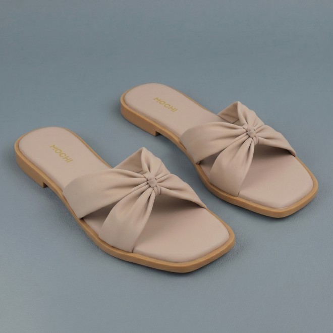 Women Beige Casual Slippers
