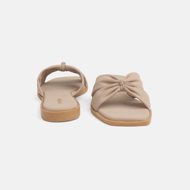 Mochi Women Beige Casual Slippers (SKU: 41-589-20-36)