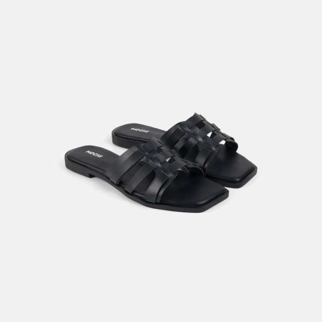 Mochi Women Gun-metal Casual Slip Ons (SKU: 41-593-29-36)
