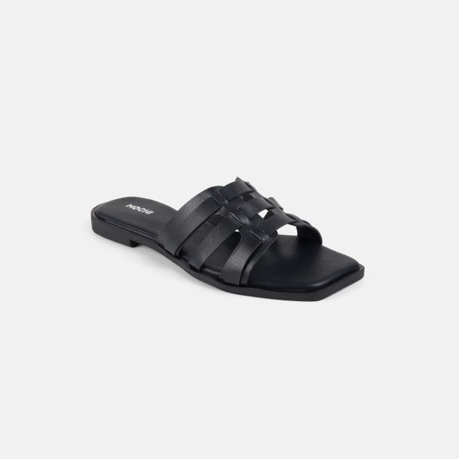 Mochi Women Gun-metal Casual Slip Ons (SKU: 41-593-29-36)