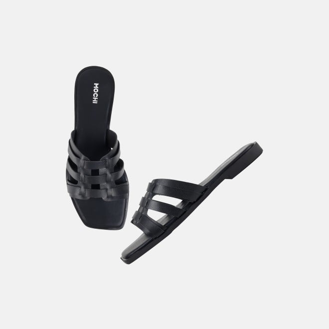 Mochi Women Gun-metal Casual Slip Ons (SKU: 41-593-29-36)