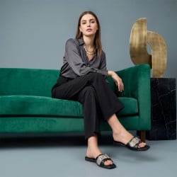 Mochi Women Black Casual Slip Ons
