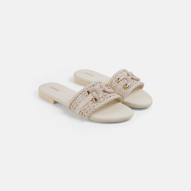 Mochi Women Off-white Casual Slippers (SKU: 41-600-66-36)