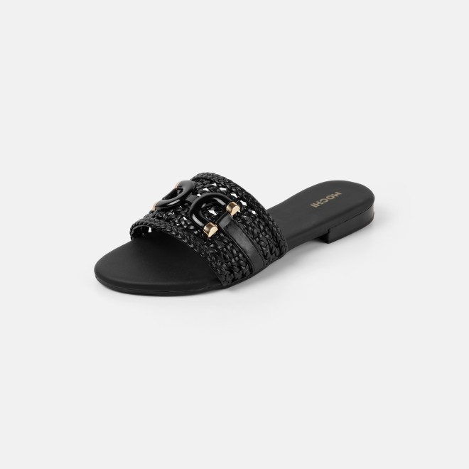 Mochi Women Black Casual Slippers (SKU: 41-600-11-36)