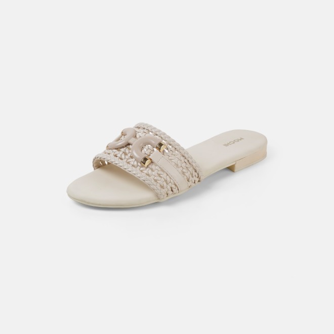 Mochi Women Off-white Casual Slippers (SKU: 41-600-66-36)