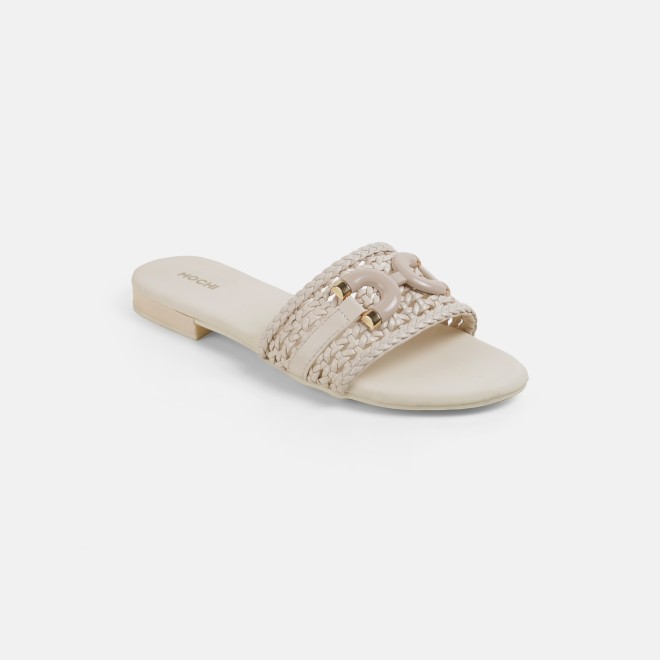 Mochi Women Off-white Casual Slippers
