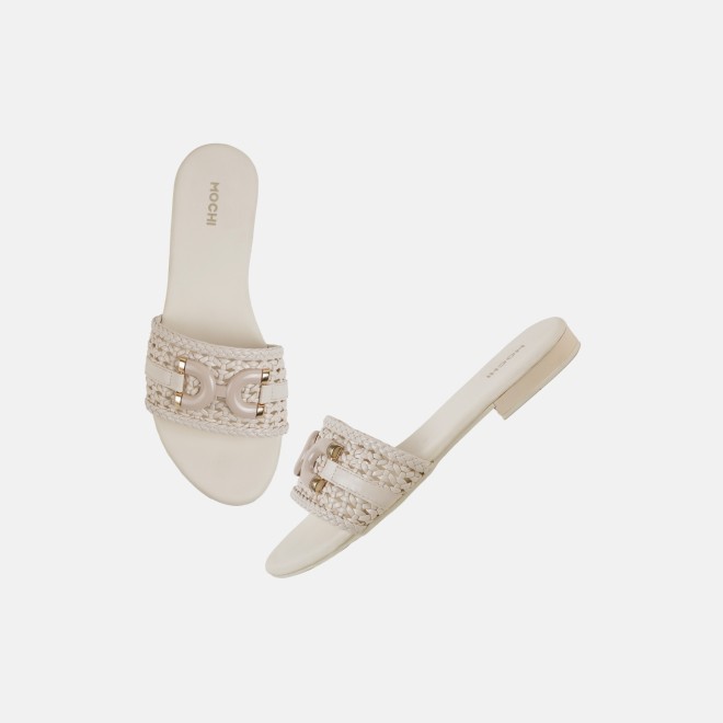 Mochi Women Off-white Casual Slippers (SKU: 41-600-66-36)