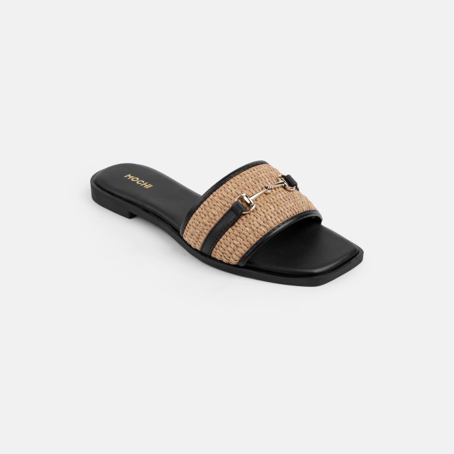 Mochi Women Black Casual Slippers (SKU: 41-631-11-36)