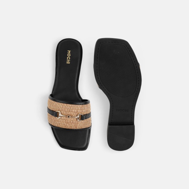 Mochi Women Black Casual Slippers (SKU: 41-631-11-36)
