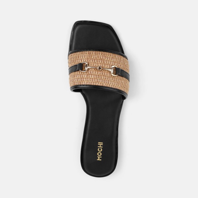 Mochi Women Black Casual Slippers (SKU: 41-631-11-36)