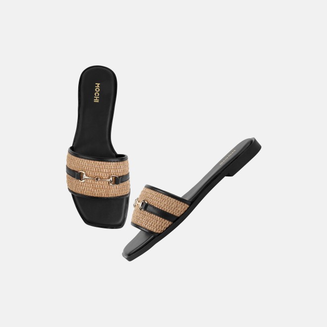 Mochi Women Black Casual Slippers (SKU: 41-631-11-36)