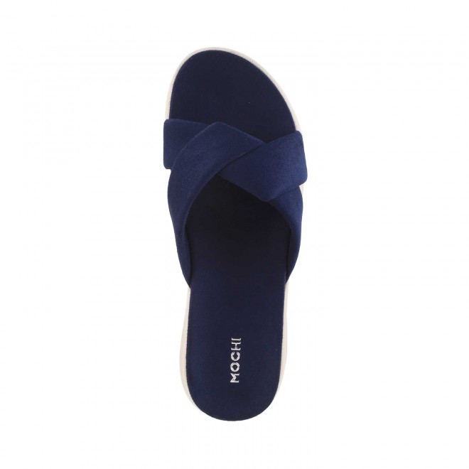 Mochi Women Navy-Blue Casual Slippers (SKU: 41-76-17-36)