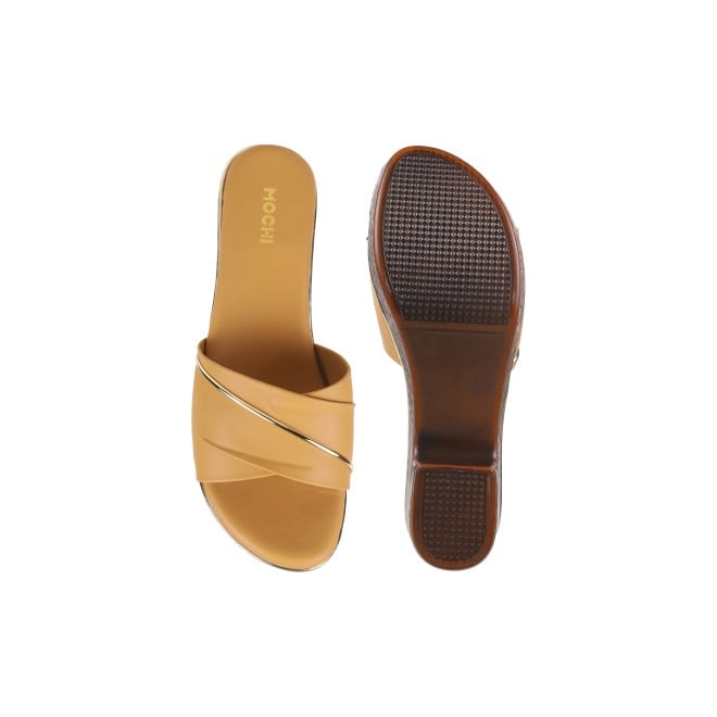 Mochi Women Tan Casual Slip Ons (SKU: 41-800164-23-36)