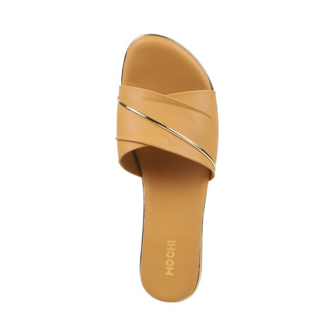 Mochi Women Tan Casual Slip Ons (SKU: 41-800164-23-36)