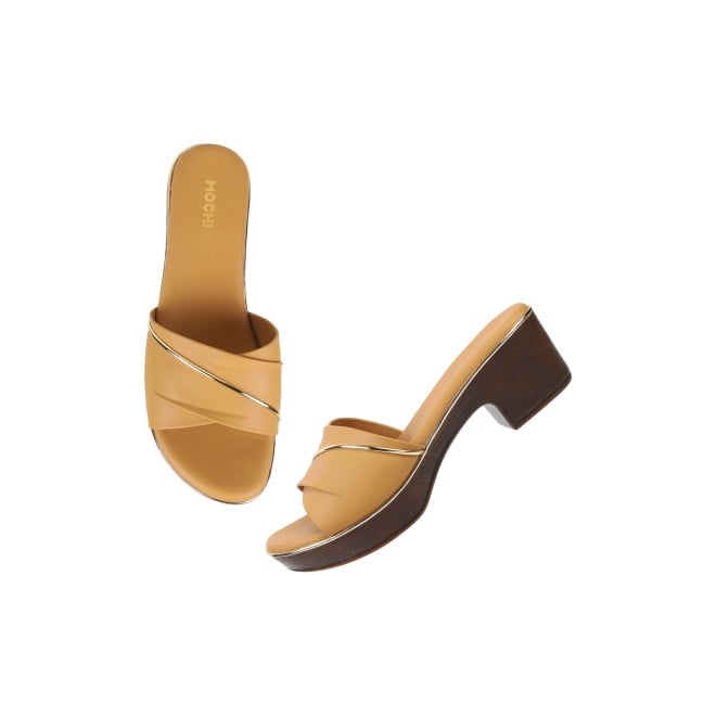 Mochi Women Tan Casual Slip Ons (SKU: 41-800164-23-36)