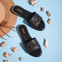 Women Black Casual Slip Ons