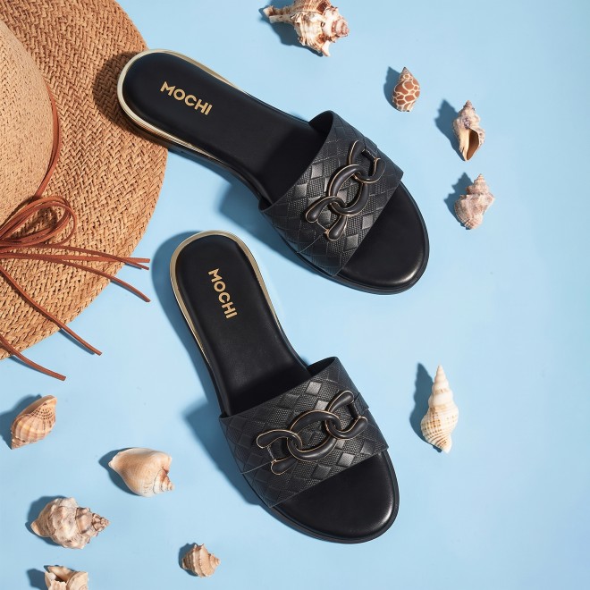 Mochi Women Black Casual Slip Ons (SKU: 41-800190-11-38)