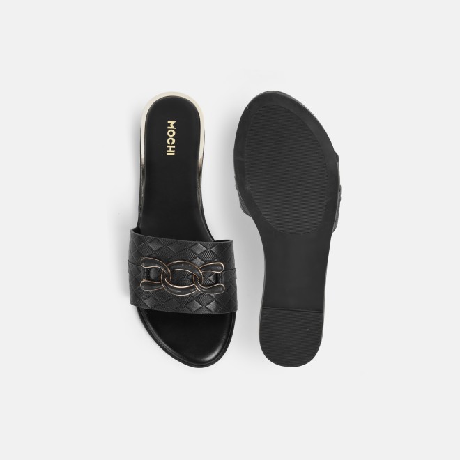 Mochi Women Black Casual Slip Ons (SKU: 41-800190-11-38)