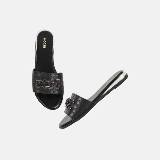 Mochi Women Black Casual Slip Ons (SKU: 41-800190-11-38)