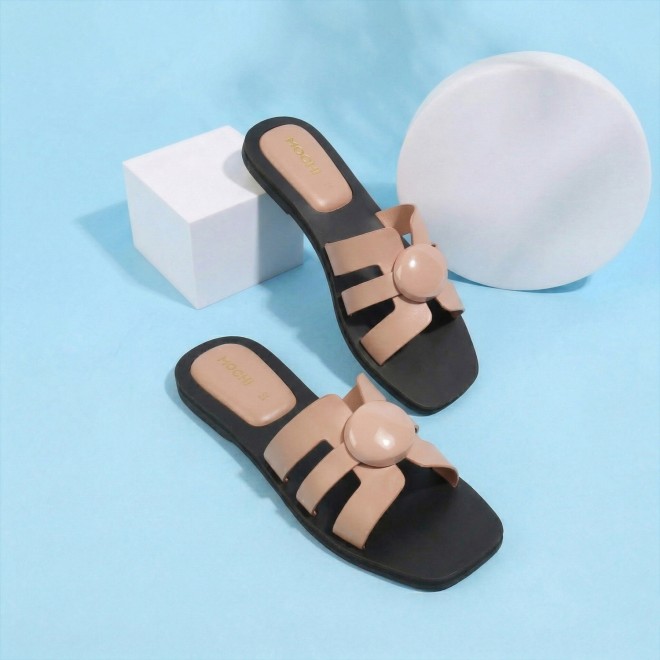 Women Peach Casual Slippers