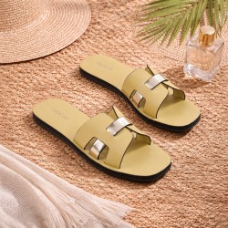 Mochi Women Yellow Casual Slip Ons