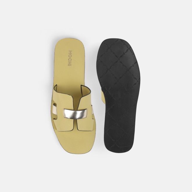 Mochi Women Yellow Casual Slip Ons (SKU: 41-809140-33-36)