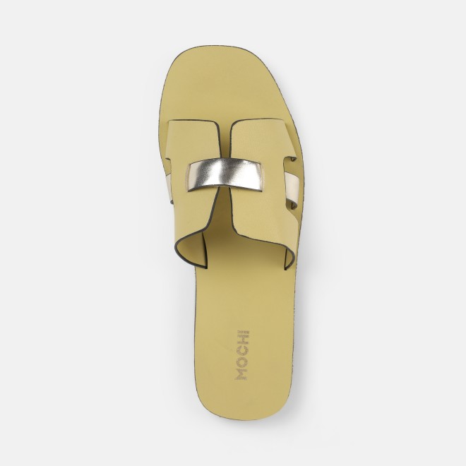 Mochi Women Yellow Casual Slip Ons (SKU: 41-809140-33-36)