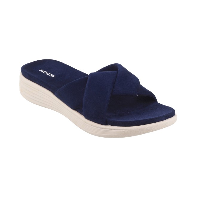 Women Blue-navy Casual Slippers