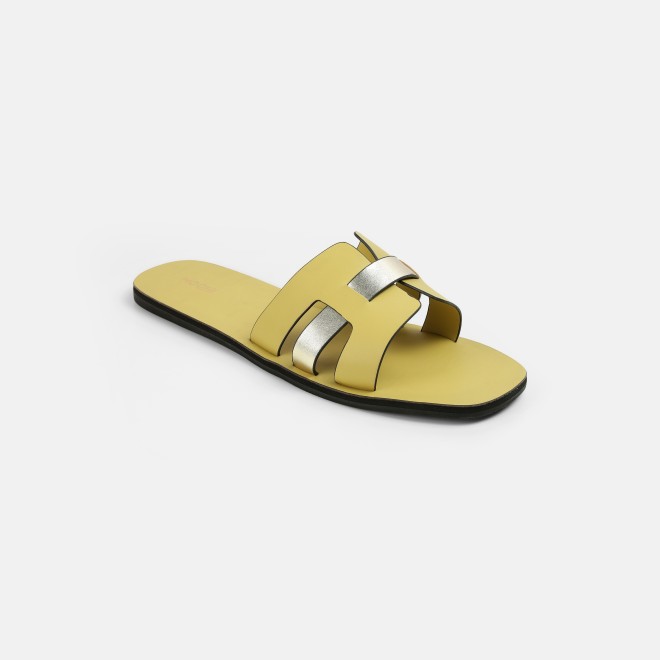 Mochi Women Yellow Casual Slip Ons (SKU: 41-9140-33-36)