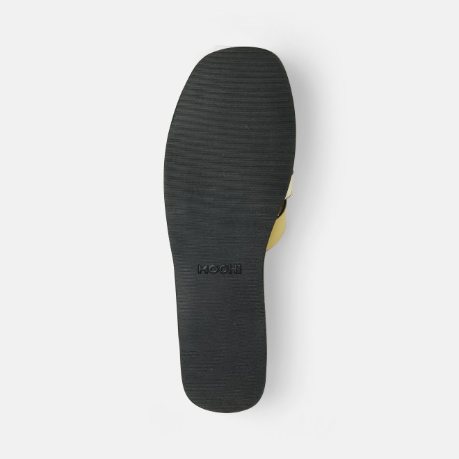 Mochi Women Yellow Casual Slip Ons (SKU: 41-9140-33-36)