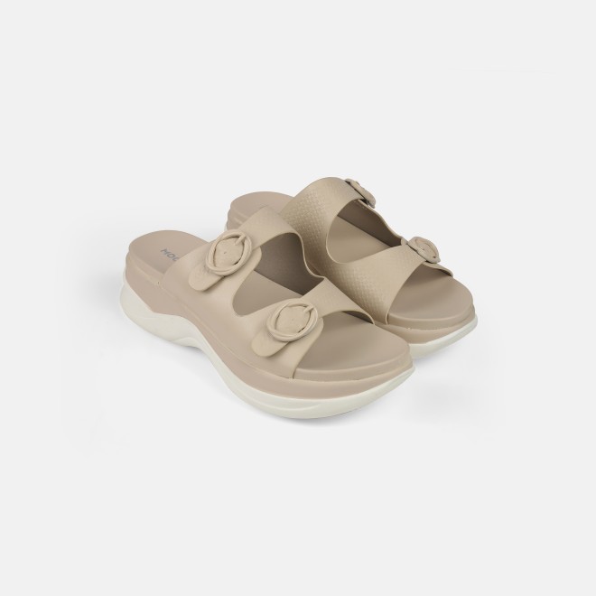 Mochi Women Beige Casual Slip Ons (SKU: 41-9199-20-40)