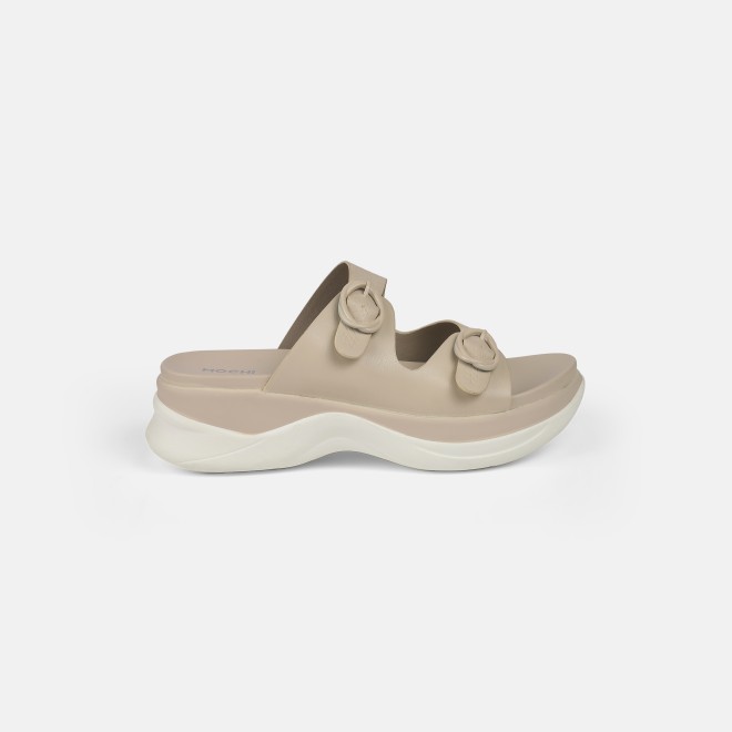 Mochi Women Beige Casual Slip Ons (SKU: 41-9199-20-40)