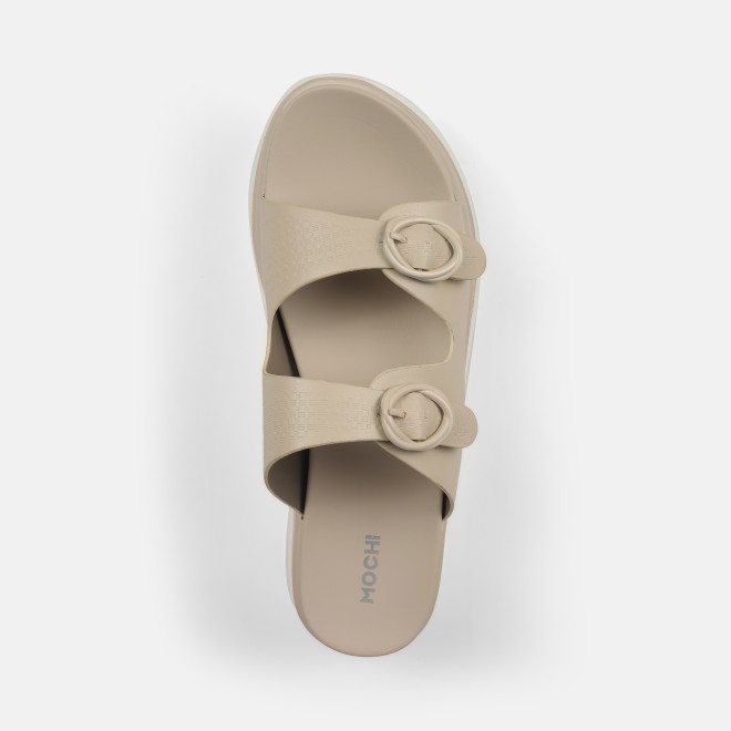 Mochi Women Beige Casual Slip Ons (SKU: 41-9199-20-40)