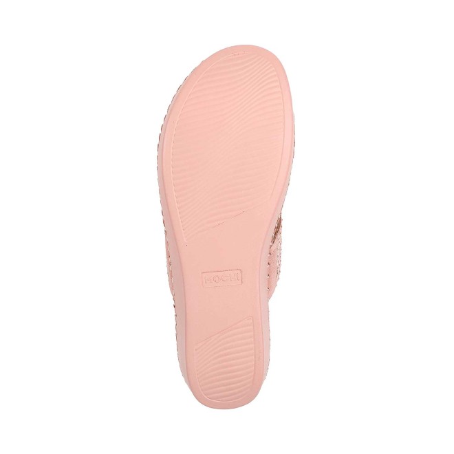 Mochi Women Pink Formal Slip Ons (SKU: 44-100-24-37)