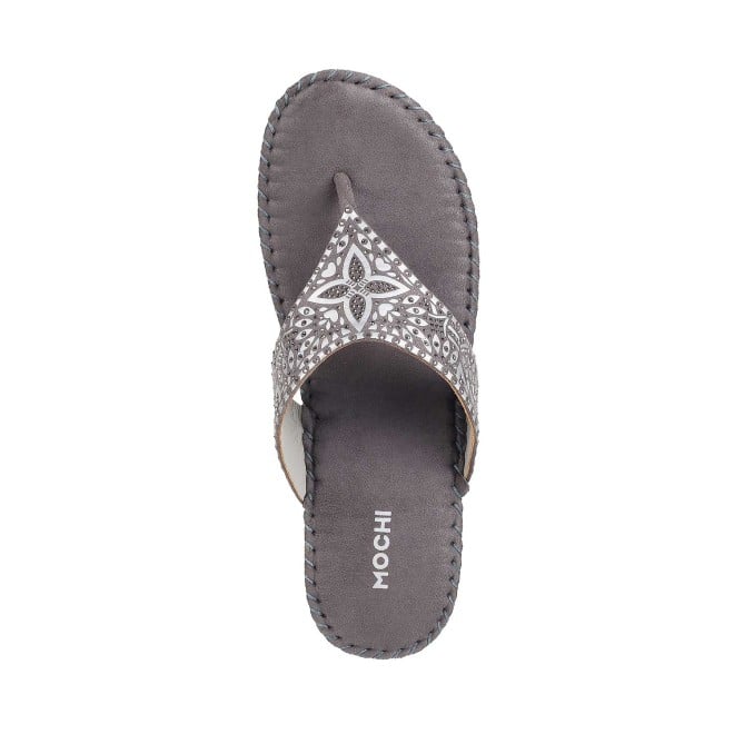 Mochi Women Grey Formal Slip Ons (SKU: 44-100-14-36)