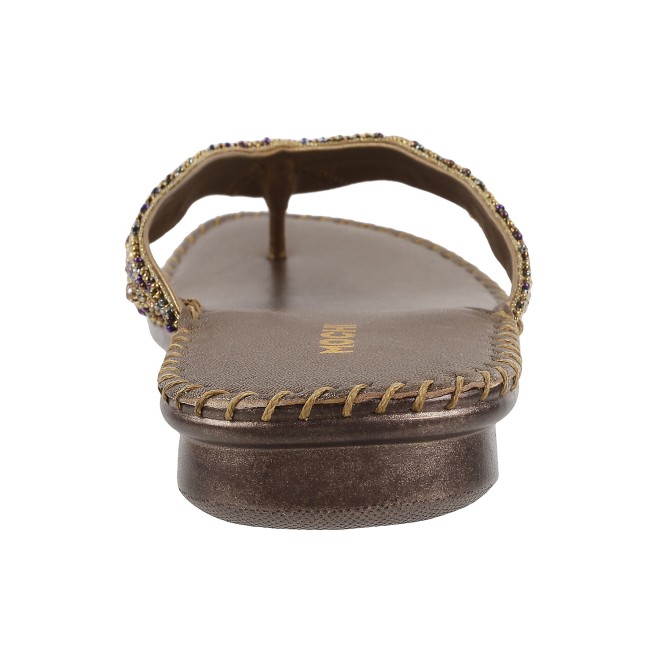 Mochi Women Antique-Gold Casual Slippers (SKU: 44-1121-28-36)