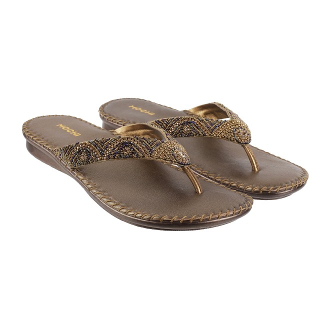 Mochi Women Antic-gold Casual Slippers (SKU: 44-1121L-28-43)