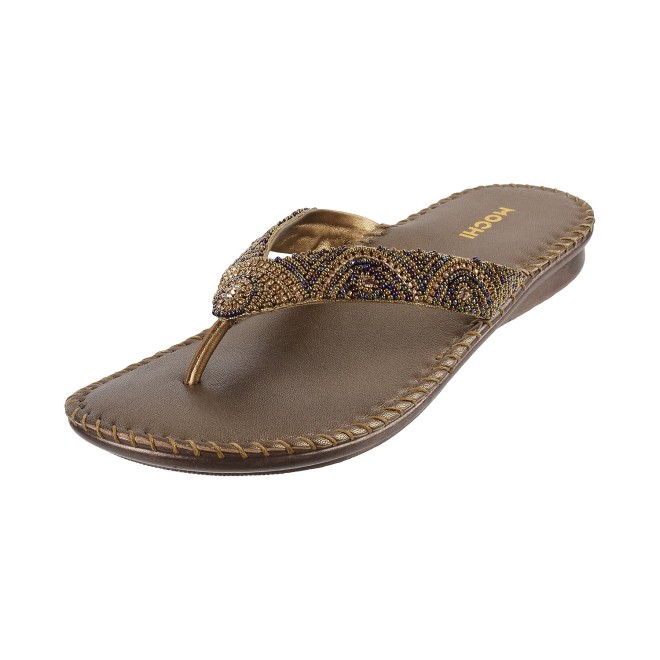 Mochi Women Antic-gold Casual Slippers (SKU: 44-1121L-28-43)