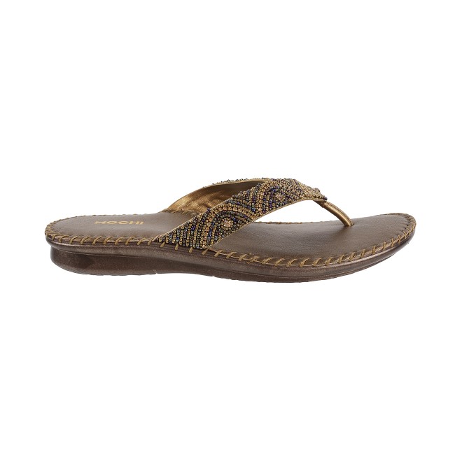 Mochi Women Antic-gold Casual Slippers (SKU: 44-1121L-28-43)
