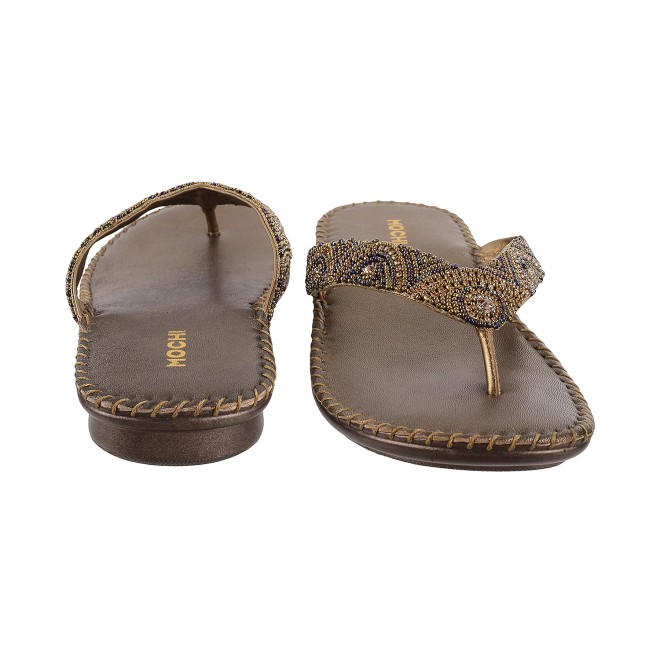 Mochi Women Antic-gold Casual Slippers (SKU: 44-1121L-28-43)